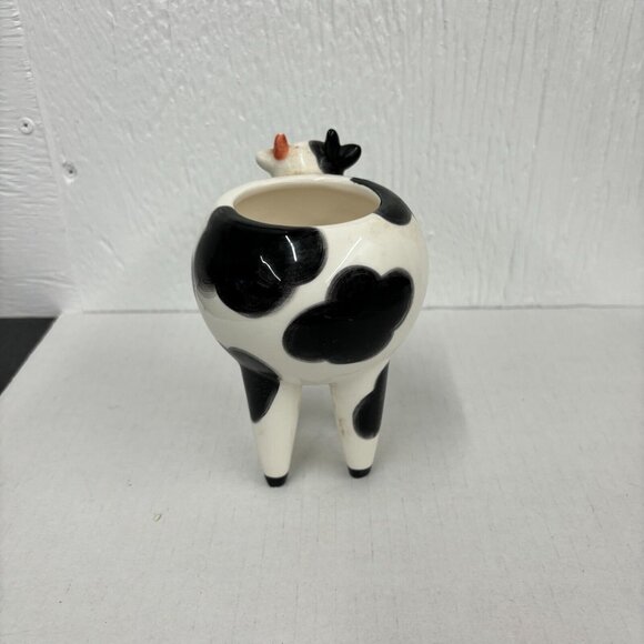 Small Ceramic Pottery Cow Mini Succulent Air Plant Pot Planter Farmhouse Kitsch - Picture 4 of 9